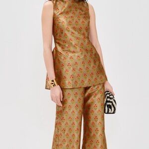 Elegant Gold and Red Patterned Women's set